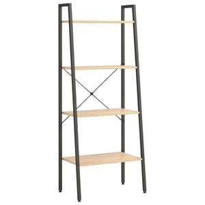 vidaXL 4-Tier Standing Shelf Light Brown and Black 56x35x140 cm