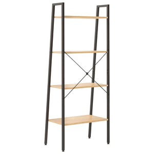 vidaXL 4-Tier Standing Shelf Light Brown and Black 56x35x140 cm