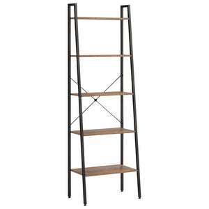 vidaXL 5-Tier Standing Shelf Dark Brown and Black 56x35x174 cm