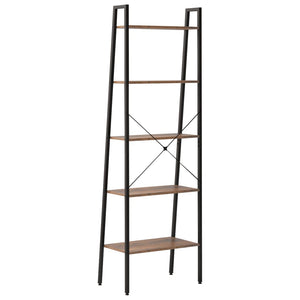 vidaXL 5-Tier Standing Shelf Dark Brown and Black 56x35x174 cm