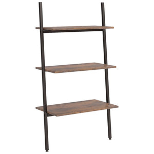 vidaXL 3-Tier Leaning Shelf Dark Brown and Black 64x34x116 cm