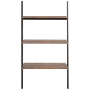 vidaXL 3-Tier Leaning Shelf Dark Brown and Black 64x34x116 cm