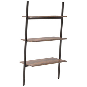 vidaXL 3-Tier Leaning Shelf Dark Brown and Black 64x34x116 cm