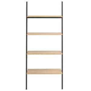 vidaXL 4-Tier Leaning Shelf Light Brown and Black 64x34x150.5 cm