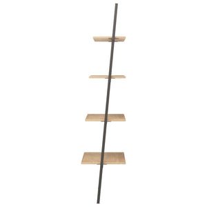 vidaXL 4-Tier Leaning Shelf Light Brown and Black 64x34x150.5 cm