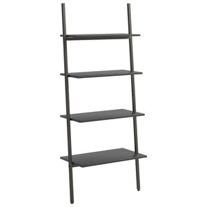 vidaXL 4-Tier Leaning Shelf Black 64x34x150.5 cm