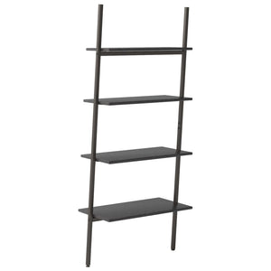 vidaXL 4-Tier Leaning Shelf Black 64x34x150.5 cm