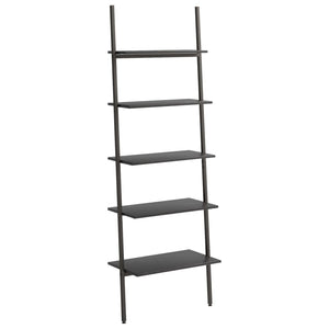 vidaXL 5-Tier Leaning Shelf Black 64x34x185.5 cm