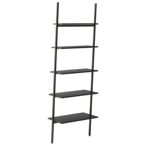 vidaXL 5-Tier Leaning Shelf Black 64x34x185.5 cm