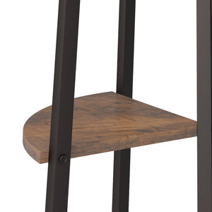 vidaXL 3-Tier Corner Shelf Dark Brown and Black 45.5x31.5x120 cm