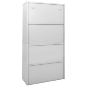 vidaXL Office Cabinet with Sliding Door Light Grey 90x40x180 cm Steel