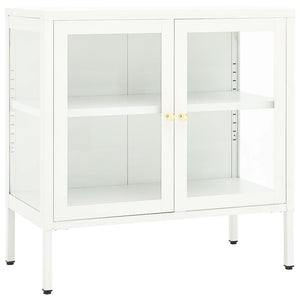 vidaXL Sideboard White 70x35x70 cm Steel and Glass