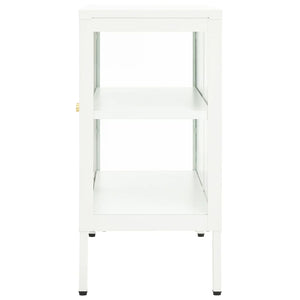 vidaXL Sideboard White 70x35x70 cm Steel and Glass