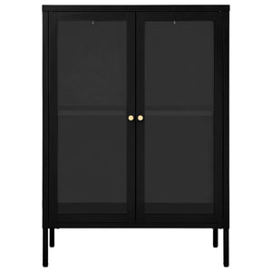 vidaXL Sideboard Black 75x35x105 cm Steel and Glass