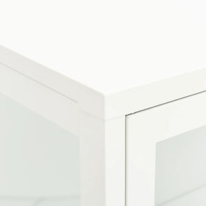 vidaXL Sideboard White 75x35x105 cm Steel and Glass