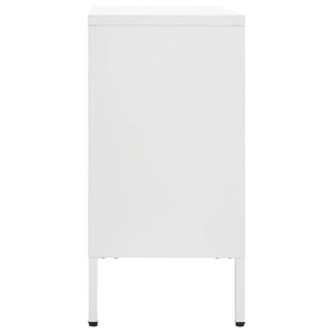 vidaXL Sideboard White 105x35x70 cm Steel and Tempered Glass