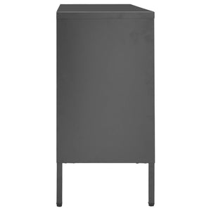 vidaXL Sideboard Anthracite 105x35x70 cm Steel and Tempered Glass