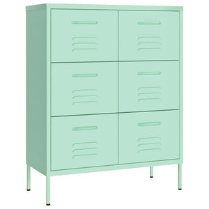 vidaXL Drawer Cabinet Mint 80x35x101.5 cm Steel