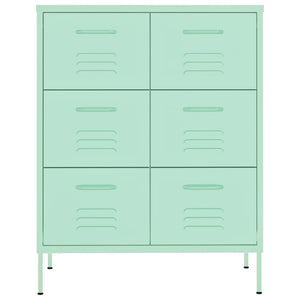 vidaXL Drawer Cabinet Mint 80x35x101.5 cm Steel