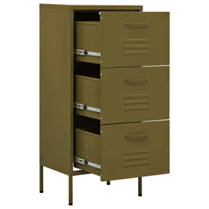 vidaXL Storage Cabinet Olive Green 42.5x35x101.5 cm Steel