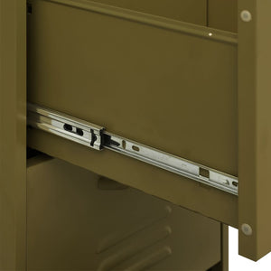 vidaXL Storage Cabinet Olive Green 42.5x35x101.5 cm Steel