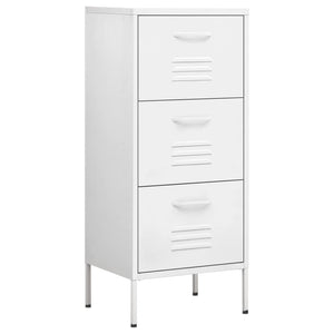 vidaXL Storage Cabinet White 42.5x35x101.5 cm Steel