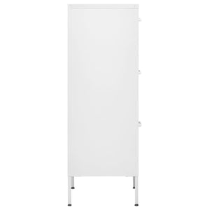 vidaXL Storage Cabinet White 42.5x35x101.5 cm Steel