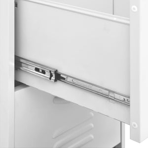 vidaXL Storage Cabinet White 42.5x35x101.5 cm Steel