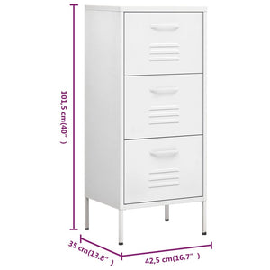 vidaXL Storage Cabinet White 42.5x35x101.5 cm Steel