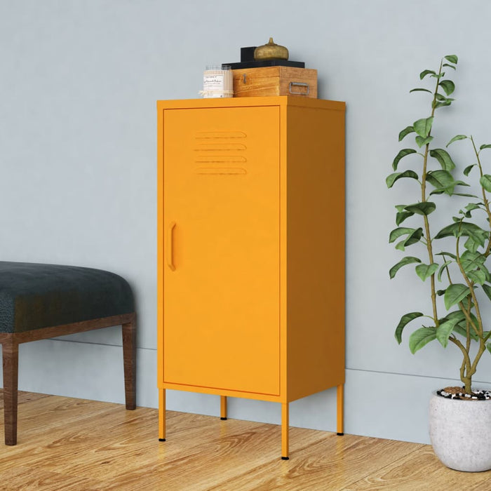 vidaXL Storage Cabinet Mustard Yellow 42.5x35x101.5 cm Steel