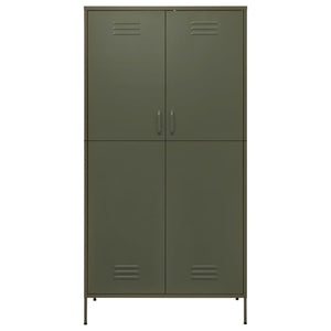 vidaXL Wardrobe Olive Green 90x50x180 cm Steel