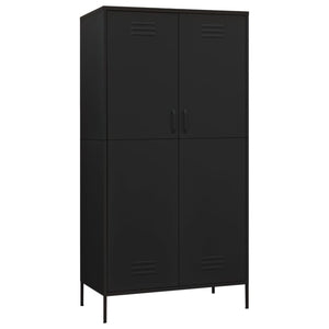 vidaXL Wardrobe Black 90x50x180 cm Steel