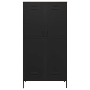 vidaXL Wardrobe Black 90x50x180 cm Steel