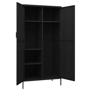 vidaXL Wardrobe Black 90x50x180 cm Steel