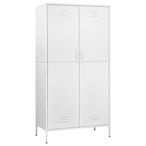 vidaXL Wardrobe White 90x50x180 cm Steel