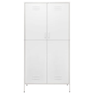 vidaXL Wardrobe White 90x50x180 cm Steel