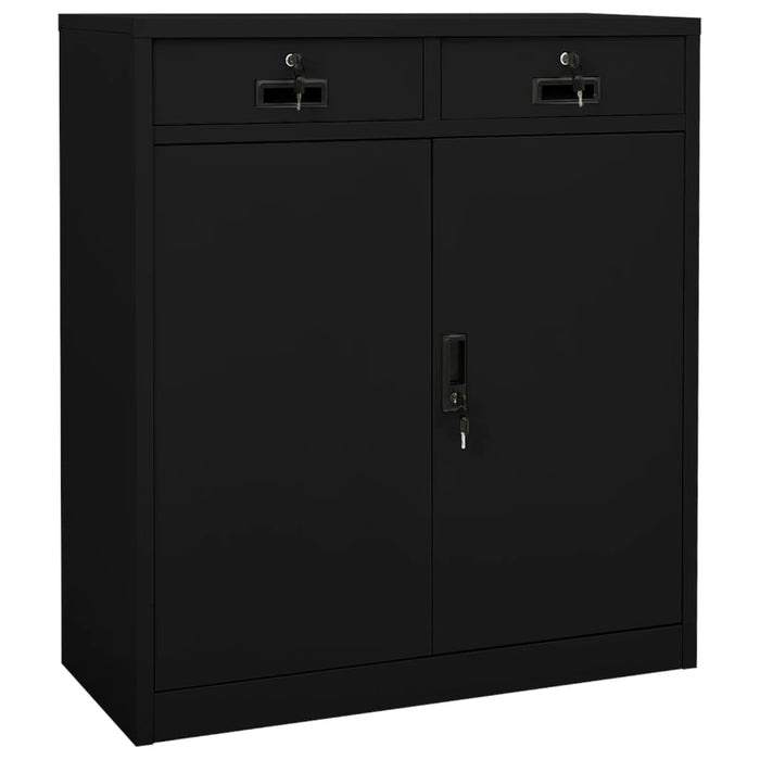 vidaXL Office Cabinet Black 90x40x102 cm Steel