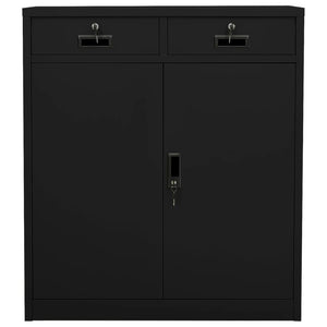 vidaXL Office Cabinet Black 90x40x102 cm Steel