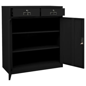 vidaXL Office Cabinet Black 90x40x102 cm Steel