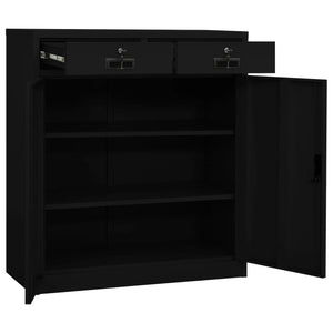 vidaXL Office Cabinet Black 90x40x102 cm Steel