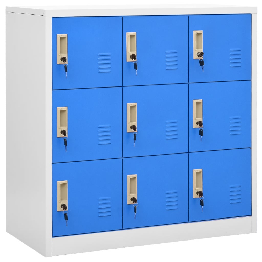 vidaXL Locker Cabinet Light Grey and Blue 90x45x92.5 cm Steel