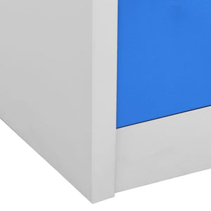 vidaXL Locker Cabinet Light Grey and Blue 90x45x92.5 cm Steel