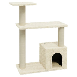 vidaXL Cat Tree with Sisal Scratching Posts Cream 70 cm