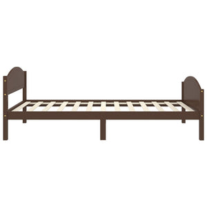 vidaXL Bed Frame without Mattress Dark Brown Solid Pine Wood 100x200cm