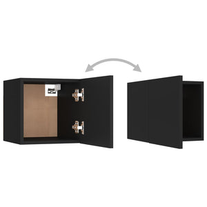 vidaXL Bedside Cabinets 2 pcs Black 30.5x30x30 cm Engineered Wood