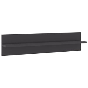 vidaXL Wall Shelf 2 pcs High Gloss Grey 80x11.5x18 cm Engineered Wood