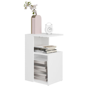 vidaXL Side Table White 36x30x56 cm Engineered Wood