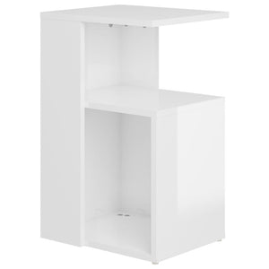 vidaXL Side Table High Gloss White 36x30x56 cm Engineered Wood