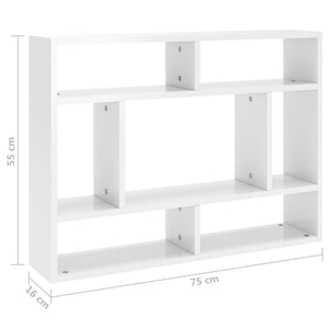 vidaXL Wall Shelf High Gloss White 75x16x55 cm Engineered Wood