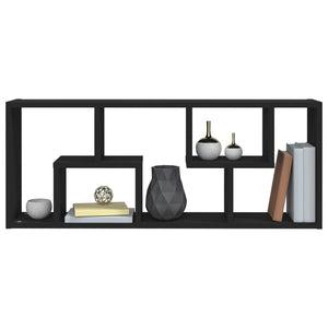 vidaXL Wall Shelf Black 36x16x90 cm Engineered Wood